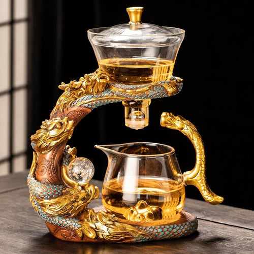 Embossed Dragon Tea Maker – Heat-Resistant Glass Gift Set