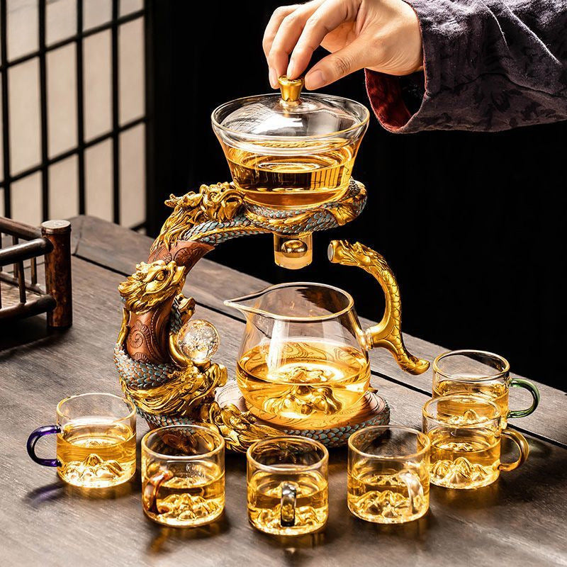 Embossed Dragon Tea Maker – Heat-Resistant Glass Gift Set