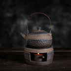 Handmade Japanese Ceramic Teapot Warmer Set – Gilt Iron Glaze