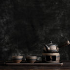 Handmade Japanese Ceramic Teapot Warmer Set – Gilt Iron Glaze