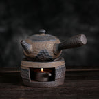 Handmade Japanese Ceramic Teapot Warmer Set – Gilt Iron Glaze