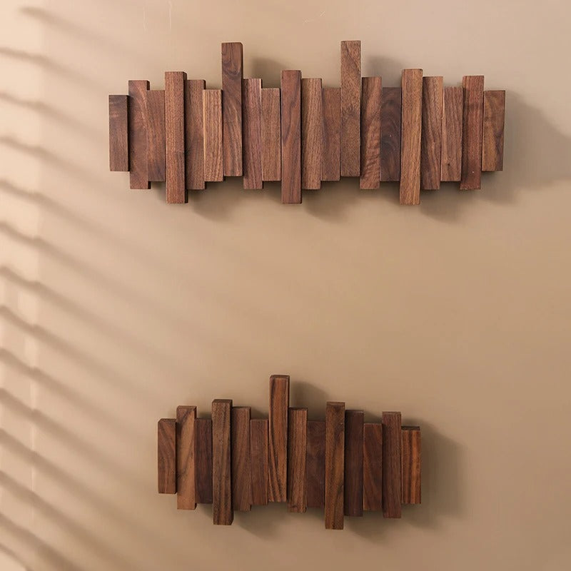 Stylish Wall Mounted Coat Rack with Flip-Up Hooks - Perfect for Home Decor